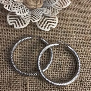 Stainless Steel Textured Hoops 2”